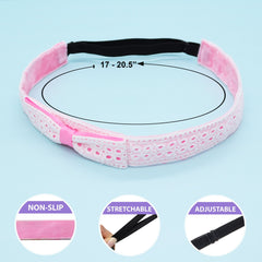 Adjustable No Slip Eyelet Lace Headbands - 4 Pack - FROG SAC