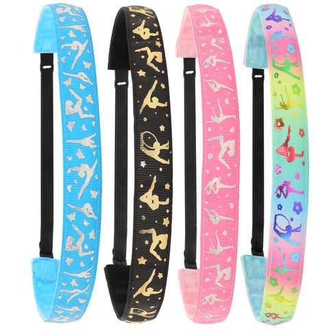 Adjustable No Slip Gymnastics Headbands - 4 Pack - FROG SAC