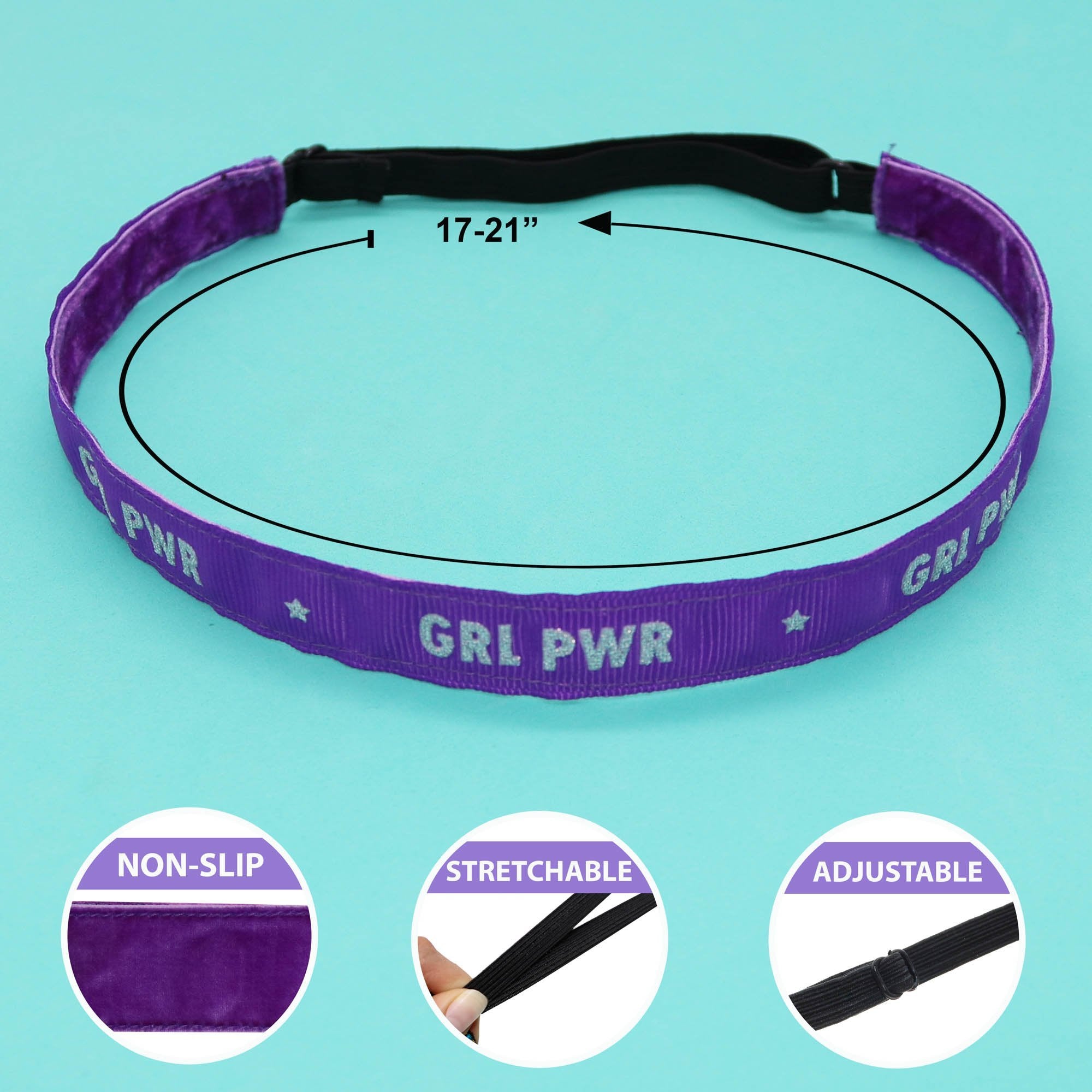 Adjustable No Slip Headbands For A Cause - GRL PWR - FROG SAC