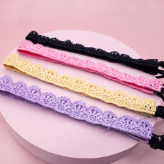 Adjustable No Slip Lace Crown Headbands - 4 Pack - FROG SAC