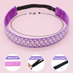 Adjustable No Slip Mermaid Headbands - 6 Pack - FROG SAC