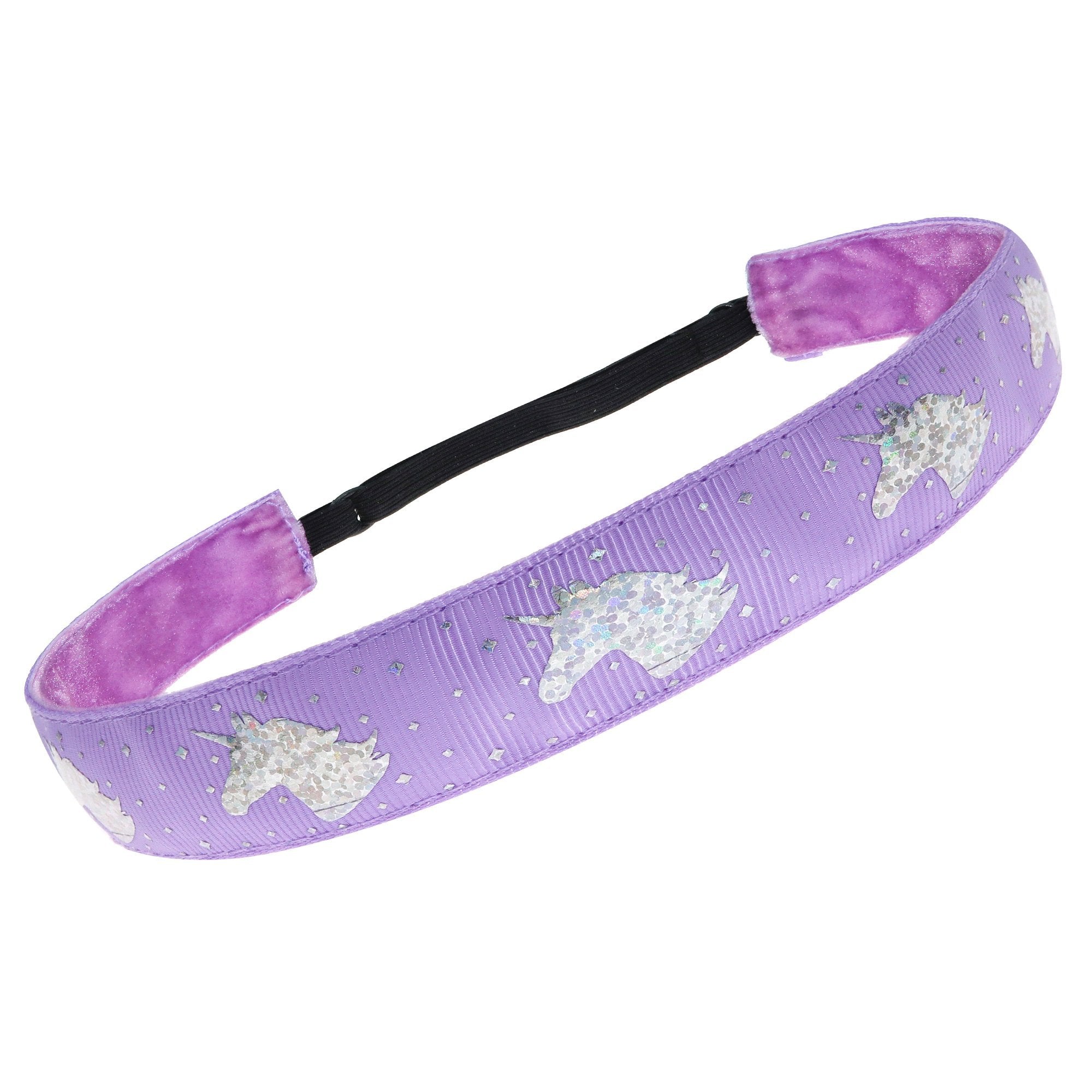 Adjustable No Slip Metallic Glitter Unicorn Headband - FROG SAC