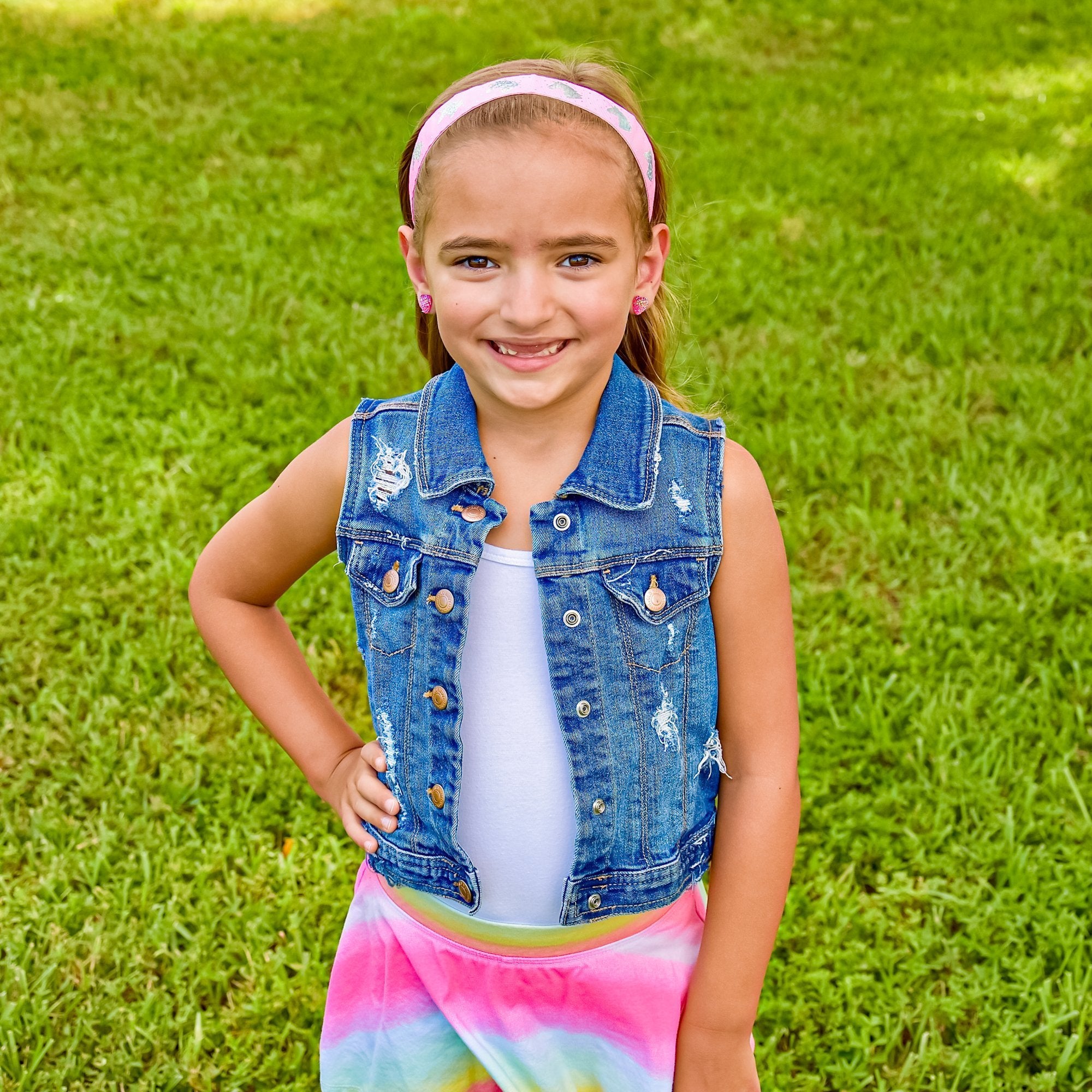 Adjustable No Slip Metallic Glitter Unicorn Headband - FROG SAC
