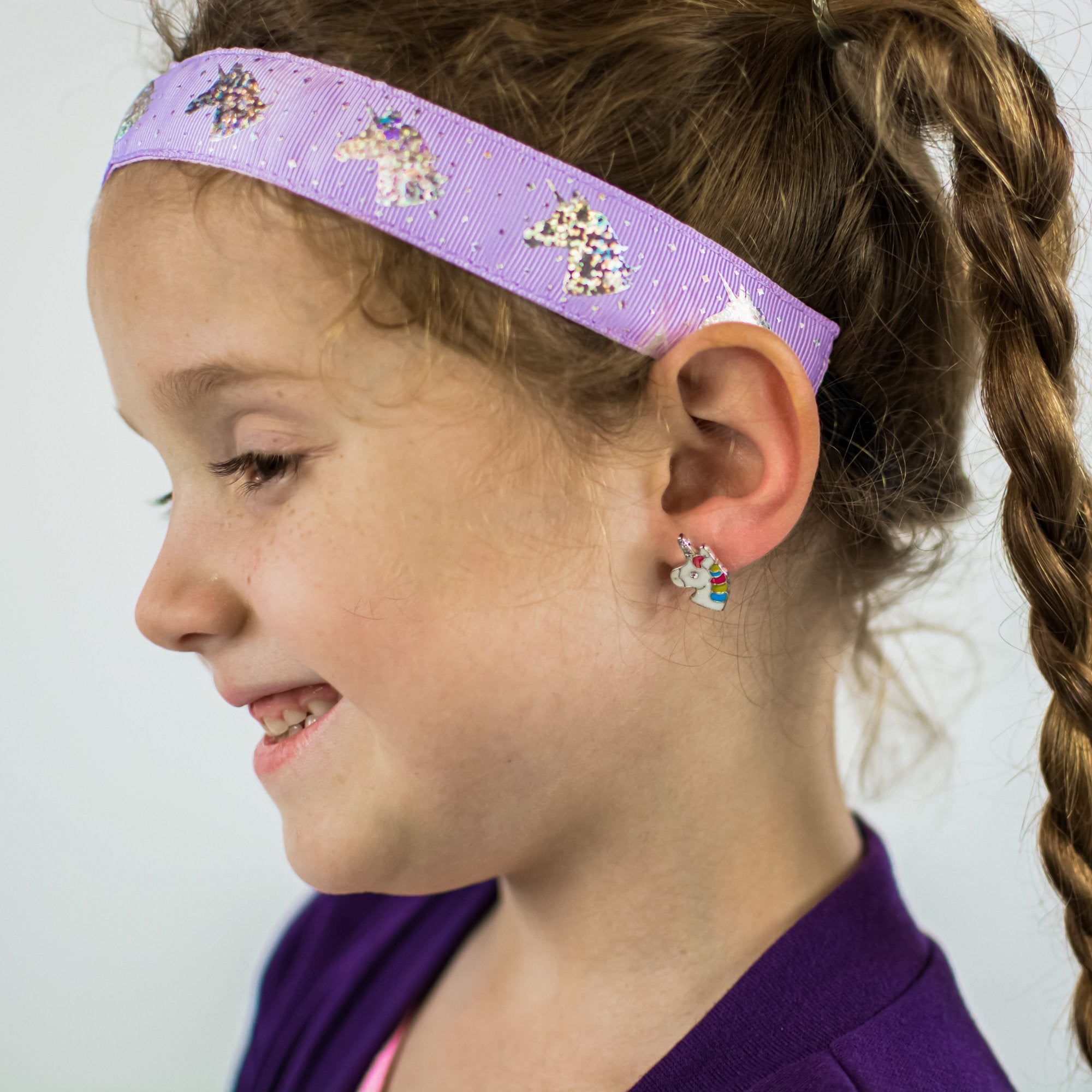 Adjustable No Slip Metallic Glitter Unicorn Headband - FROG SAC