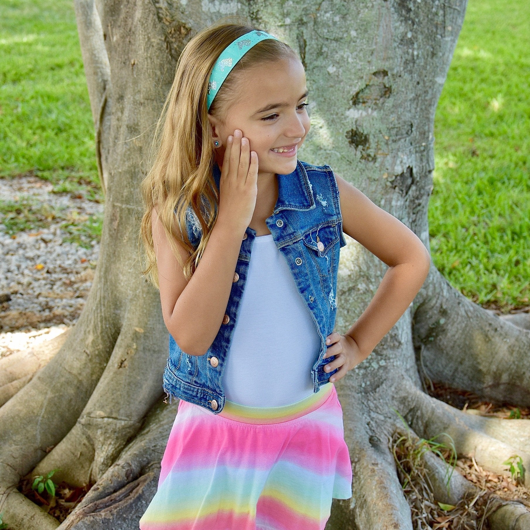 Adjustable No Slip Metallic Glitter Unicorn Headband - FROG SAC