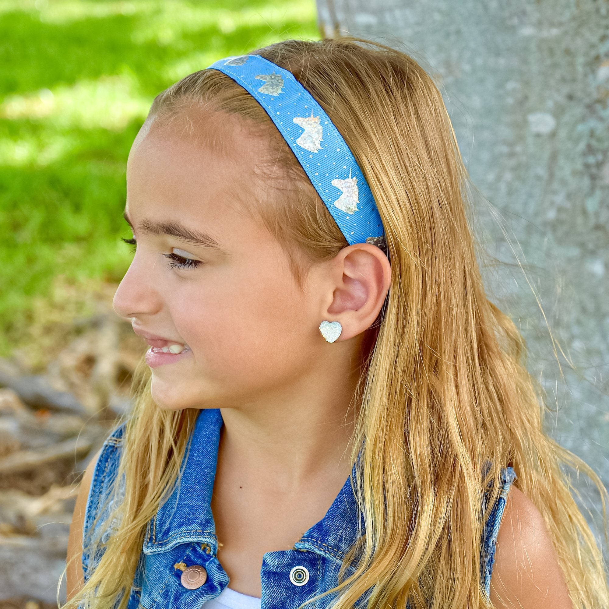 Adjustable No Slip Metallic Glitter Unicorn Headband - FROG SAC