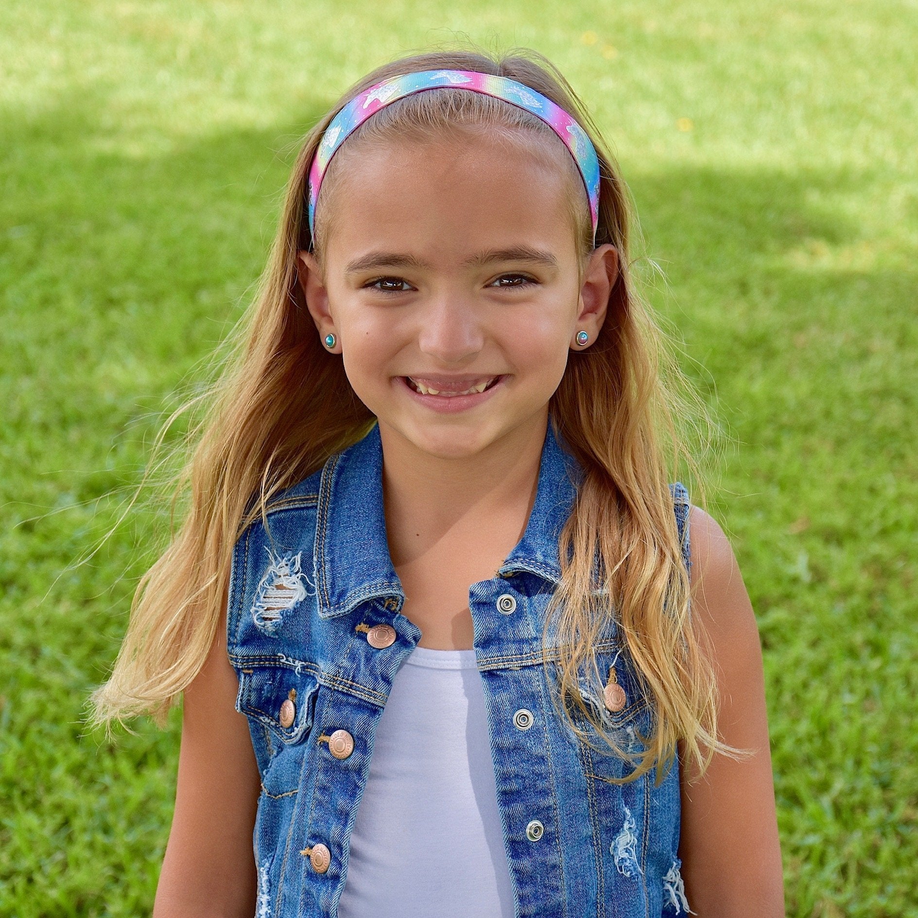 Adjustable No Slip Metallic Glitter Unicorn Headband - FROG SAC