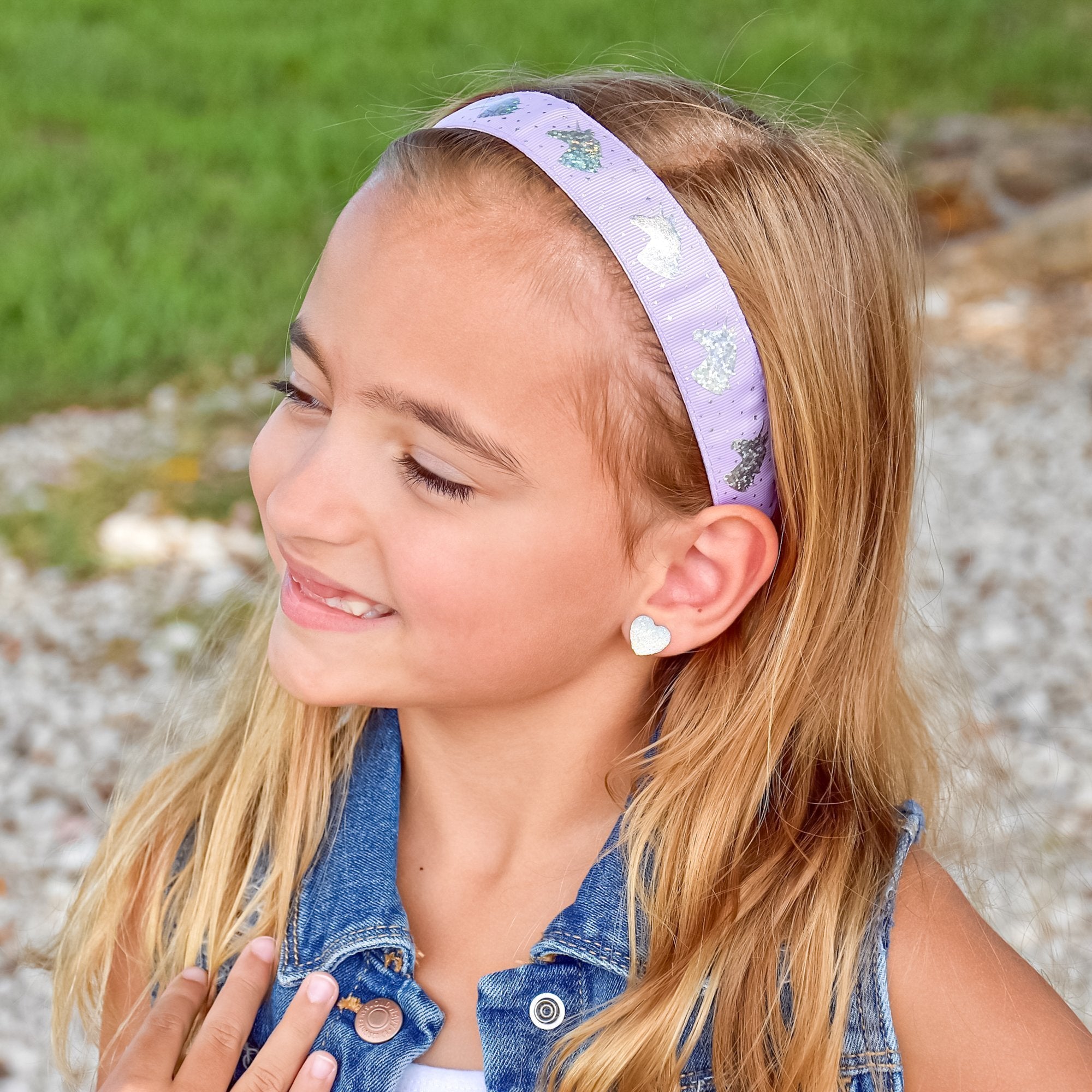 Adjustable No Slip Metallic Glitter Unicorn Headband - FROG SAC