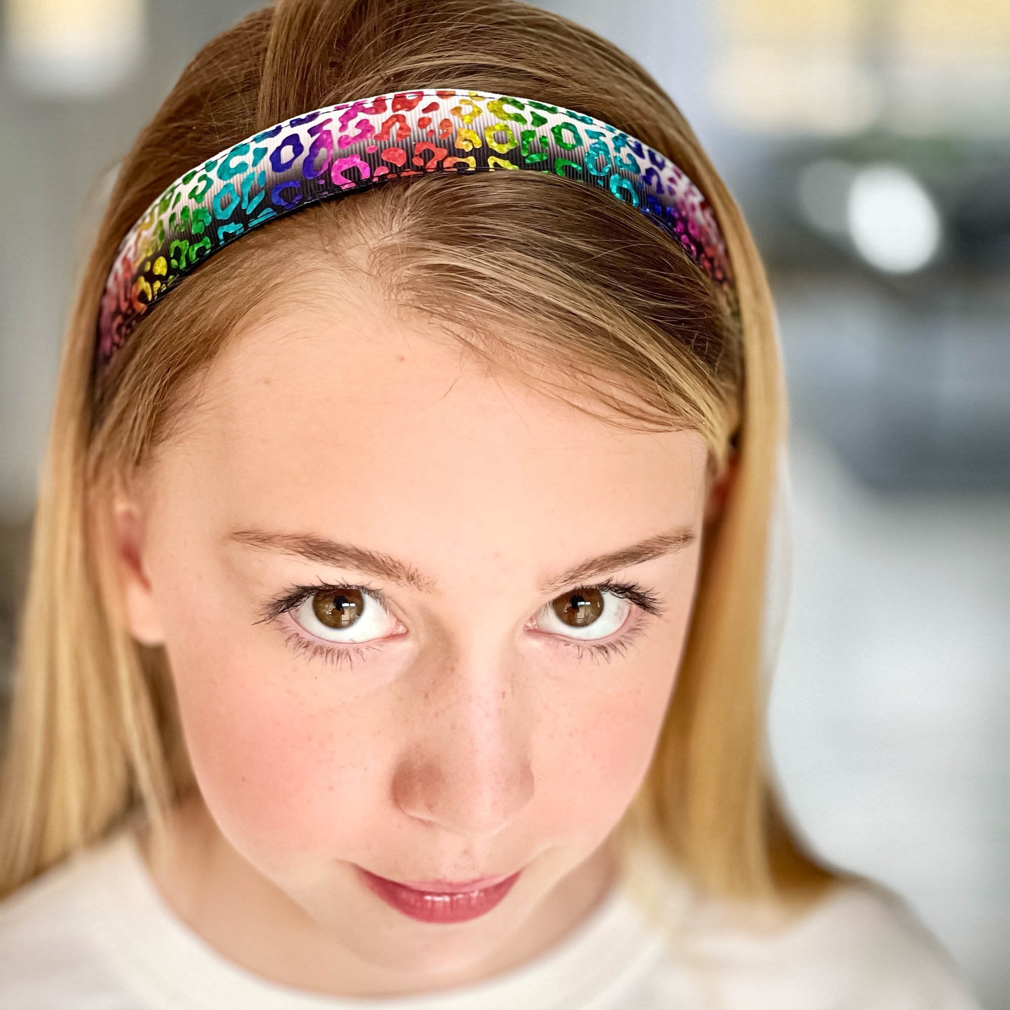 Adjustable No Slip Metallic Print Headband - Cheetah - FROG SAC