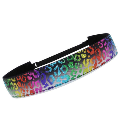 Adjustable No Slip Metallic Print Headband - Cheetah - FROG SAC