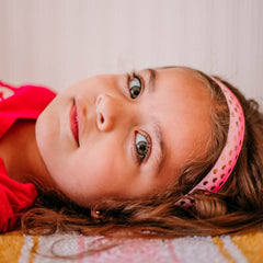 Adjustable No Slip Metallic Print Headband - Hearts - FROG SAC