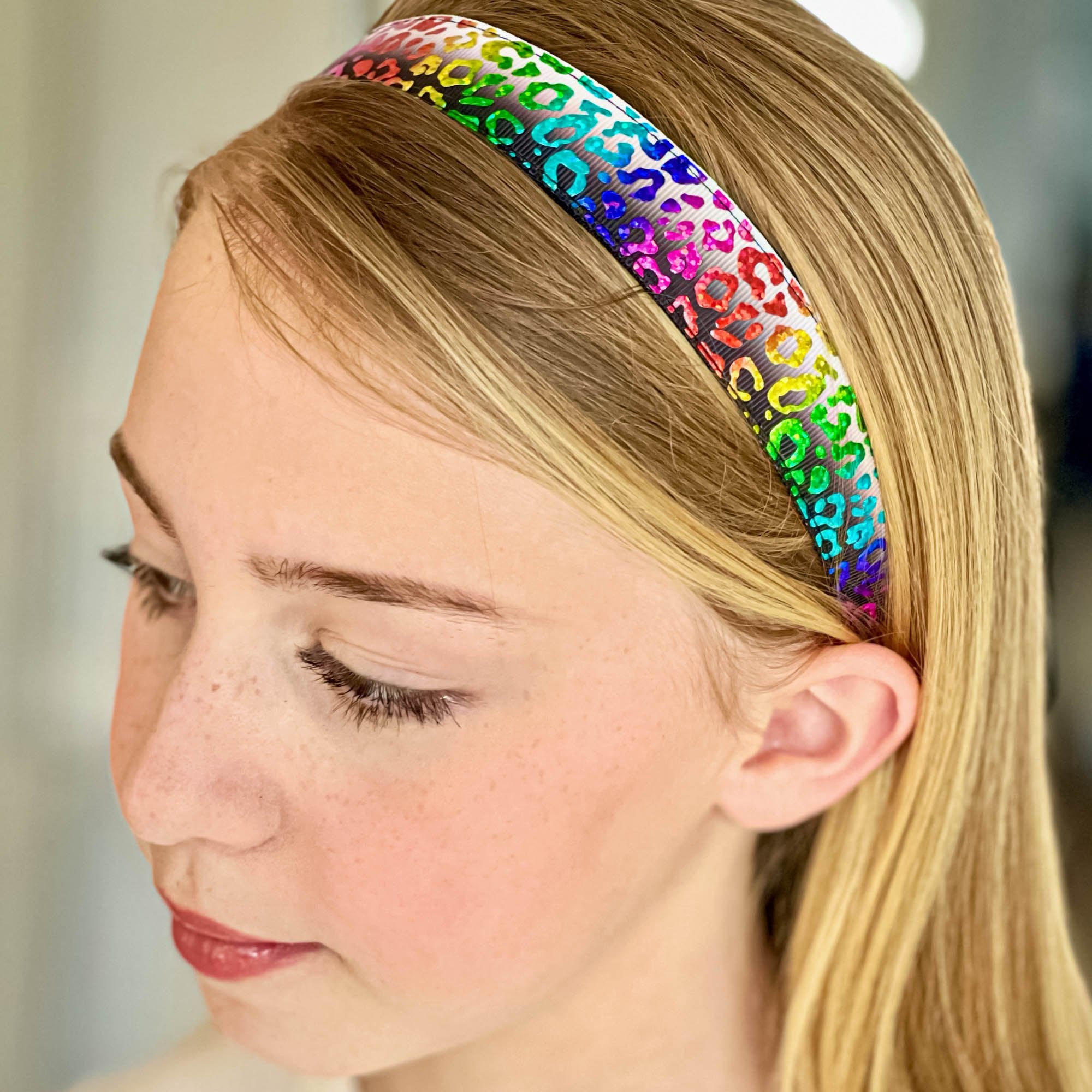 Adjustable No Slip Metallic Print Headbands - 5 Pack - FROG SAC