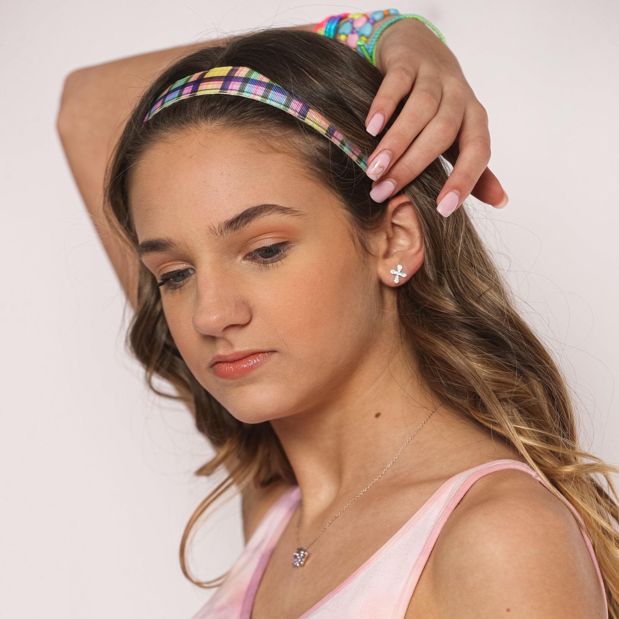 Adjustable No Slip Plaid Headbands - 6 Pack - FROG SAC