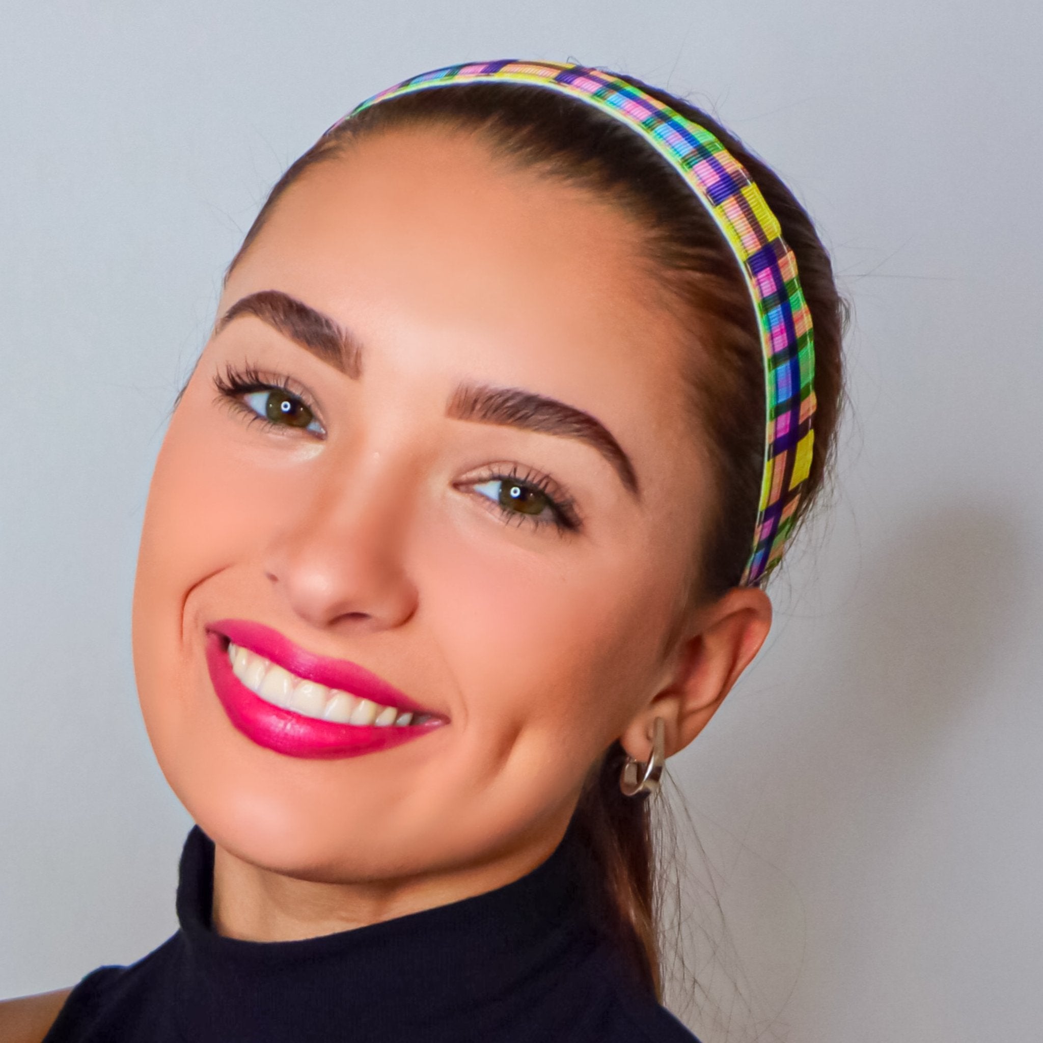 Adjustable No Slip Plaid Headbands - 6 Pack - FROG SAC