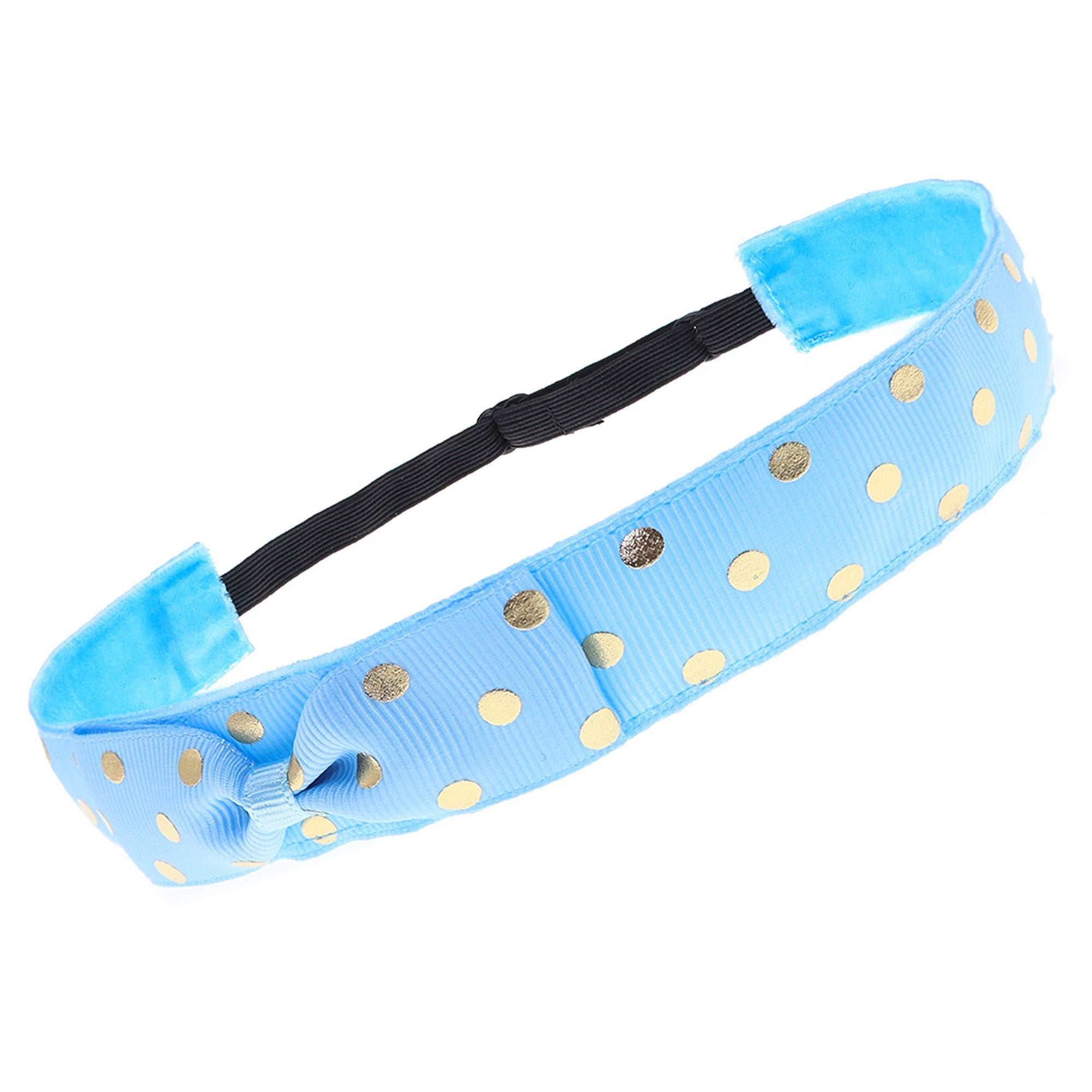 Adjustable No Slip Polka Dot Bow Headband - FROG SAC