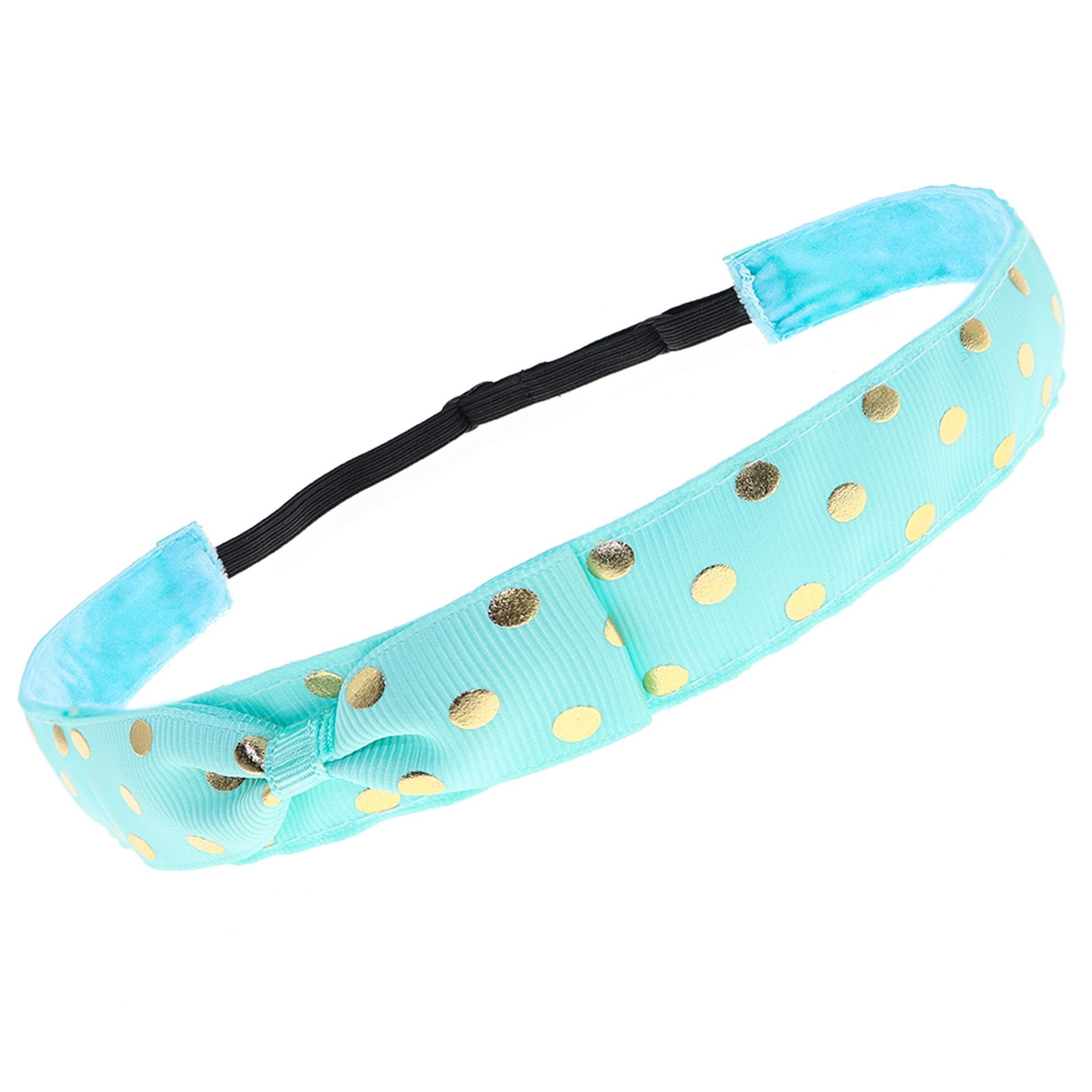 Adjustable No Slip Polka Dot Bow Headband - FROG SAC