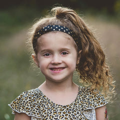 Adjustable No Slip Polka Dot Bow Headband - FROG SAC