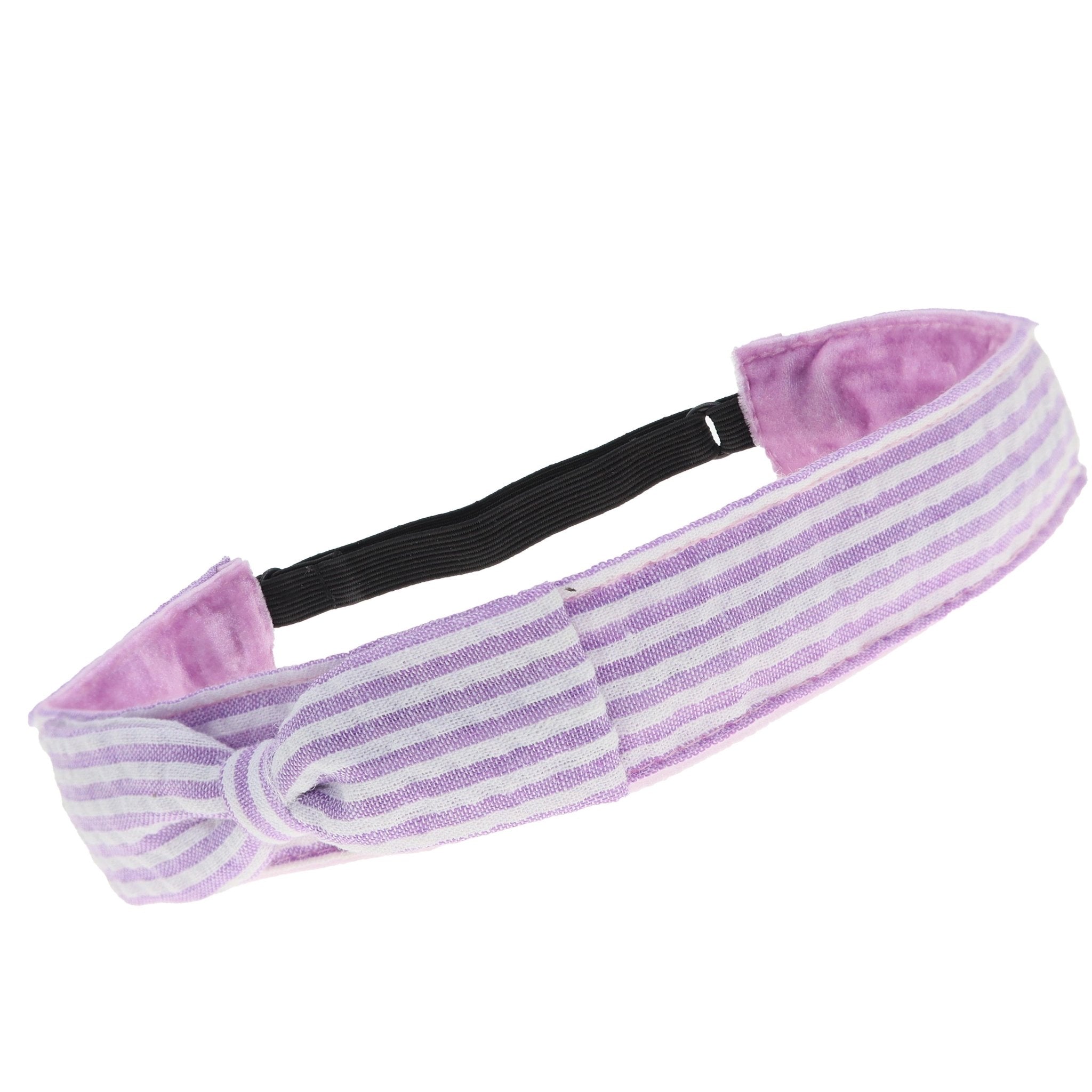 Adjustable No Slip Seersucker Bow Headband - FROG SAC