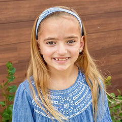 Adjustable No Slip Seersucker Bow Headband - FROG SAC
