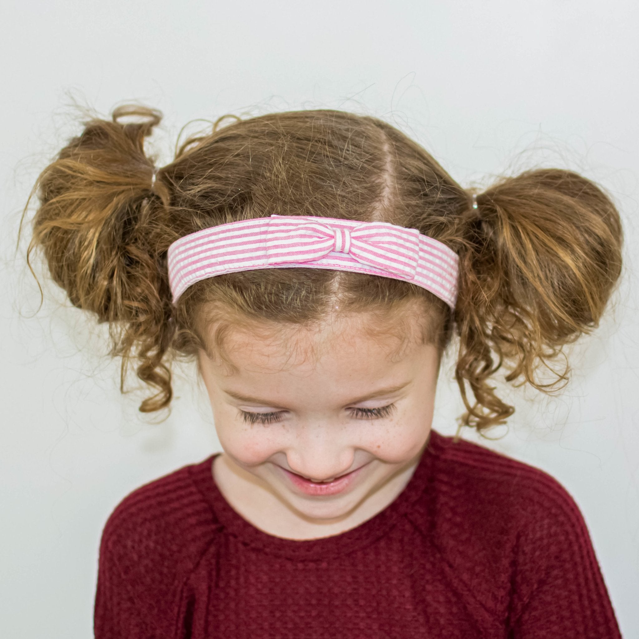 Adjustable No Slip Seersucker Bow Headband - FROG SAC