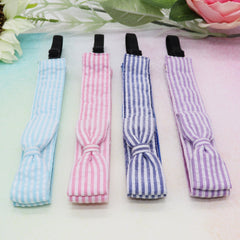 Adjustable No Slip Seersucker Bow Headbands - 4 Pack - FROG SAC
