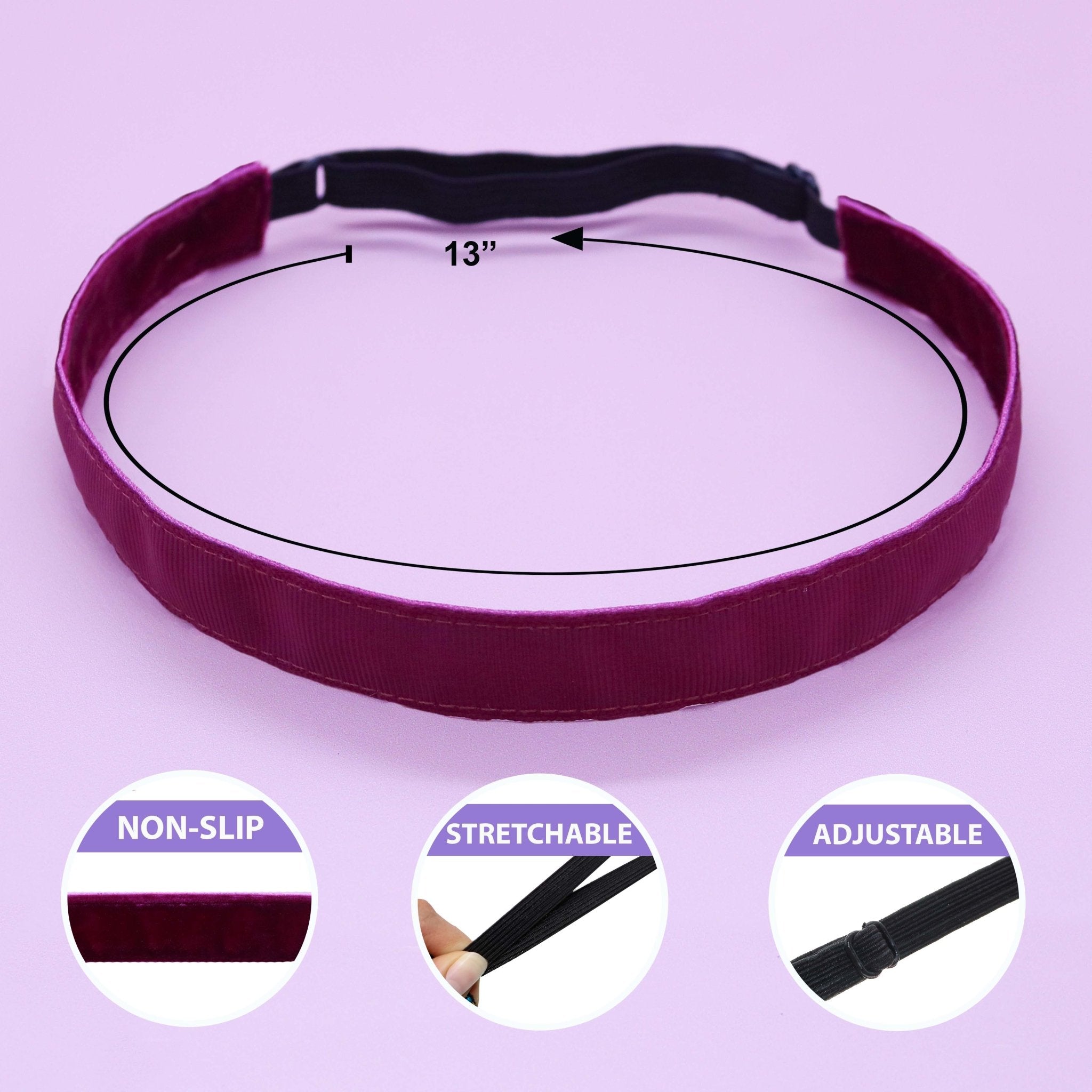 Adjustable No Slip Solid Headband - School Uniform - FROG SAC