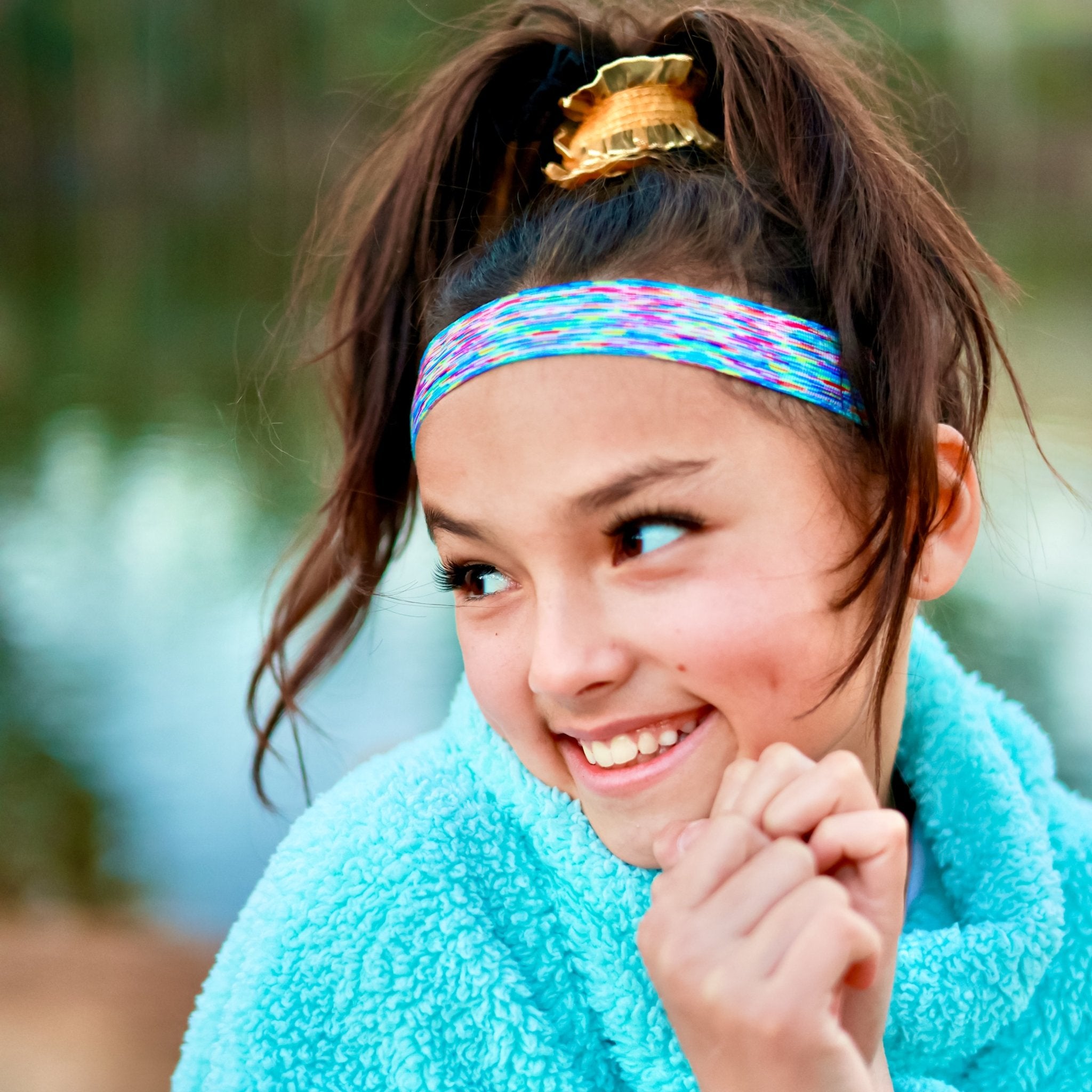 Adjustable No Slip Space Tie Dye Headbands - 6 Pack - FROG SAC