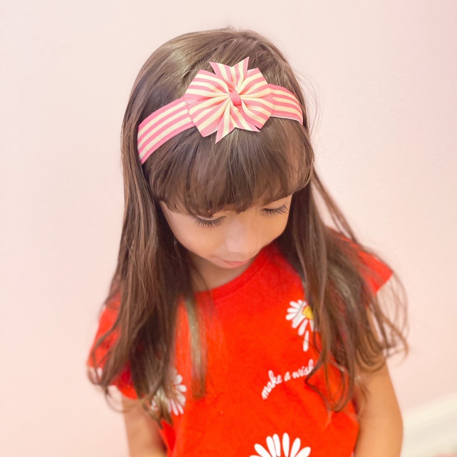 Adjustable No Slip Striped Bow Headband - FROG SAC