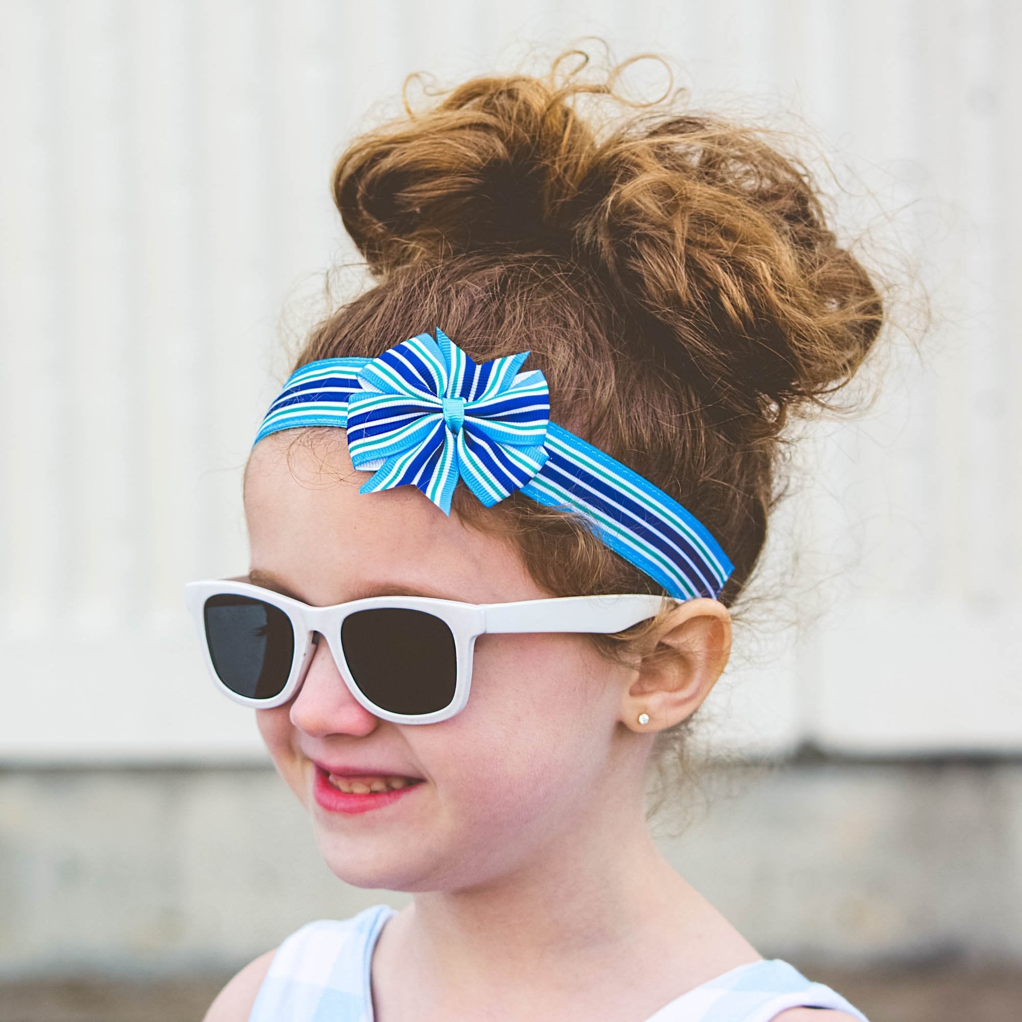 Adjustable No Slip Striped Bow Headband - FROG SAC
