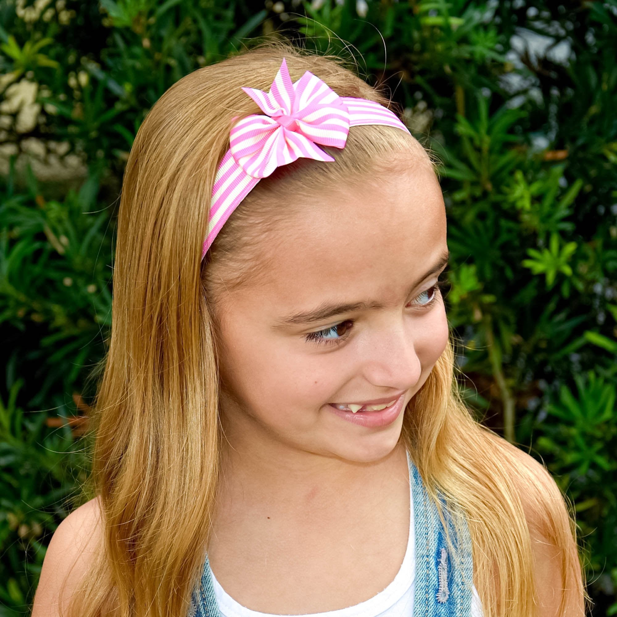 Adjustable No Slip Striped Bow Headbands - 4 Pack - FROG SAC