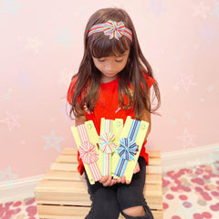 Adjustable No Slip Striped Bow Headbands - 4 Pack - FROG SAC