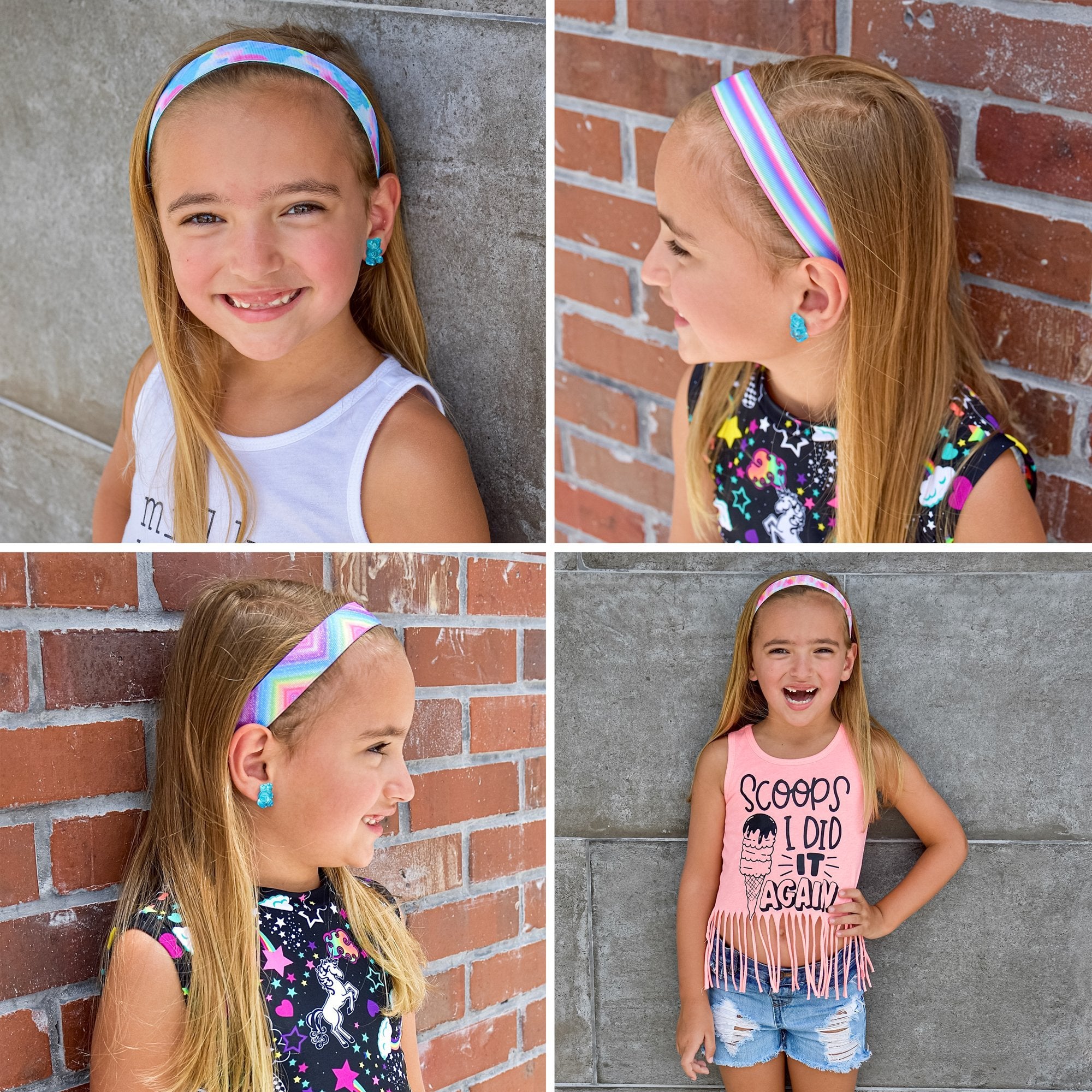 Adjustable No Slip Tie Dye Headbands - 6 Pack - FROG SAC