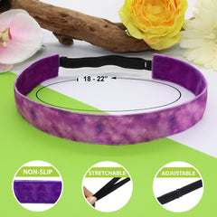 Adjustable No Slip Tie Dye Headbands - Tonal 6 Pack - FROG SAC