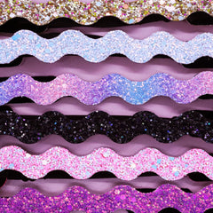 Adjustable No Slip Zig Zag Glitter Headbands - 6 Pack - FROG SAC
