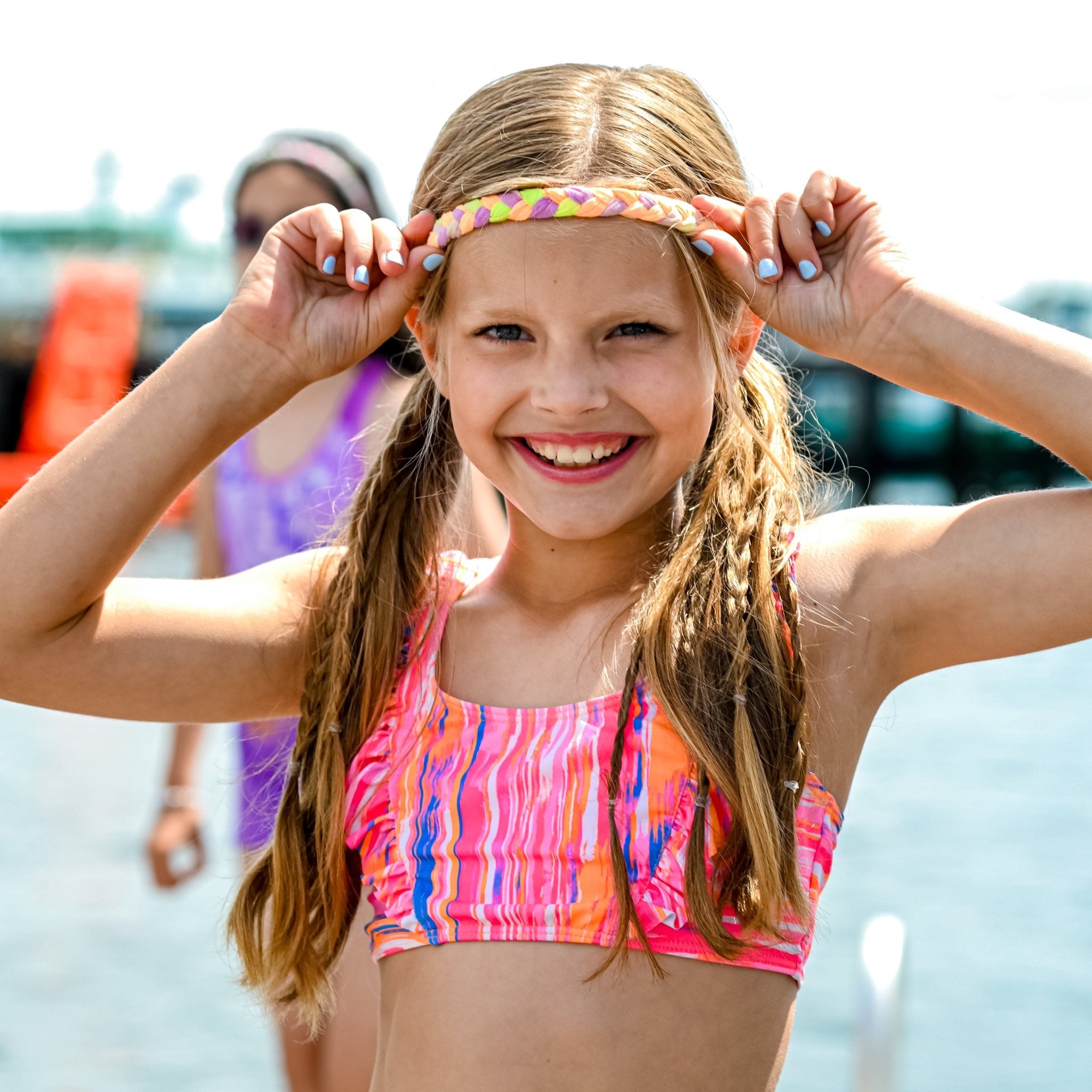Adjustable Tie Dye Braided Headbands - 4 Pack - FROG SAC