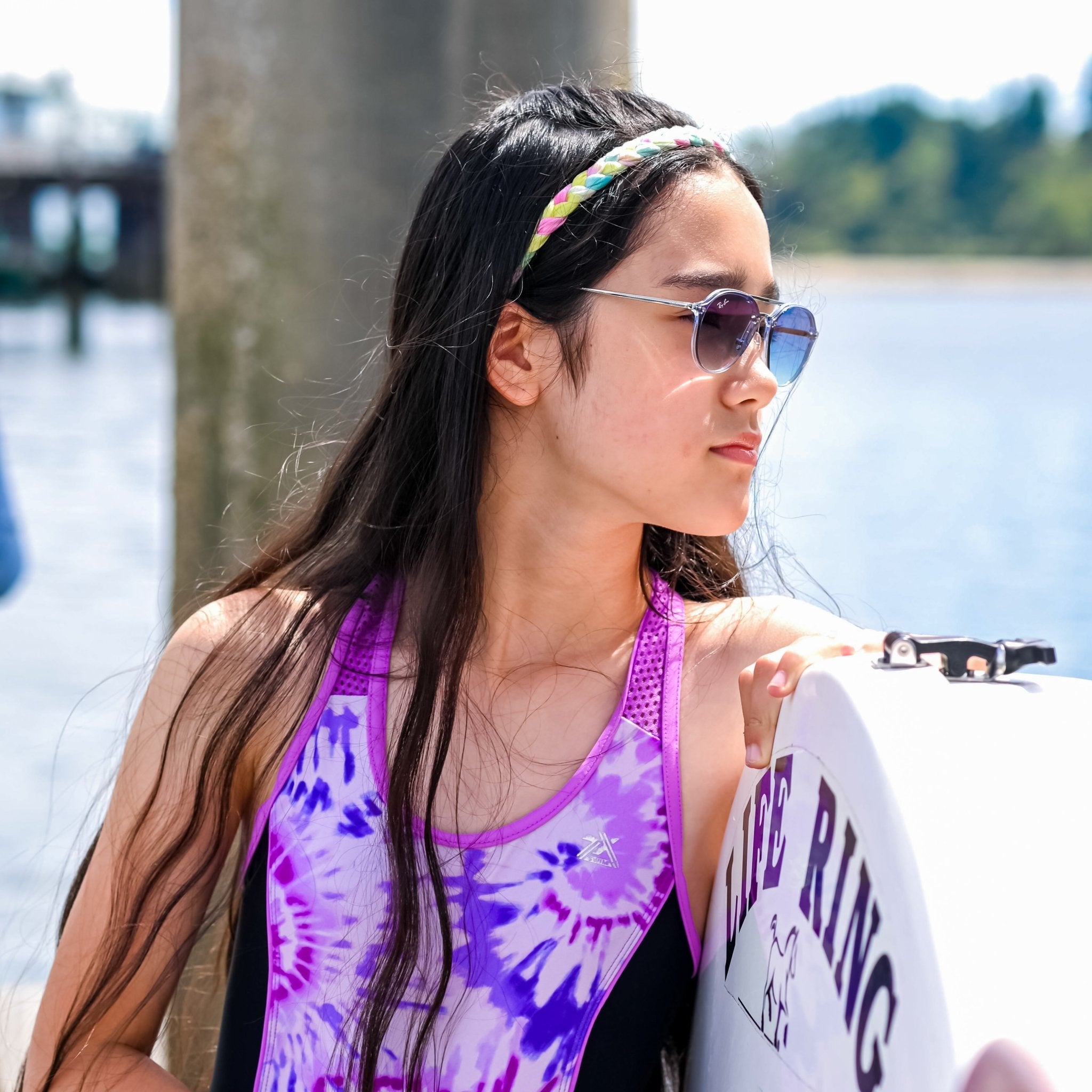 Adjustable Tie Dye Braided Headbands - 4 Pack - FROG SAC