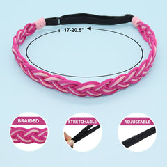 Adjustable Two Tone Braided Headbands - 3 Pack - FROG SAC