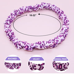 Animal Print Scrunchie Headbands - 4 Pack Cheetah & Cow - FROG SAC