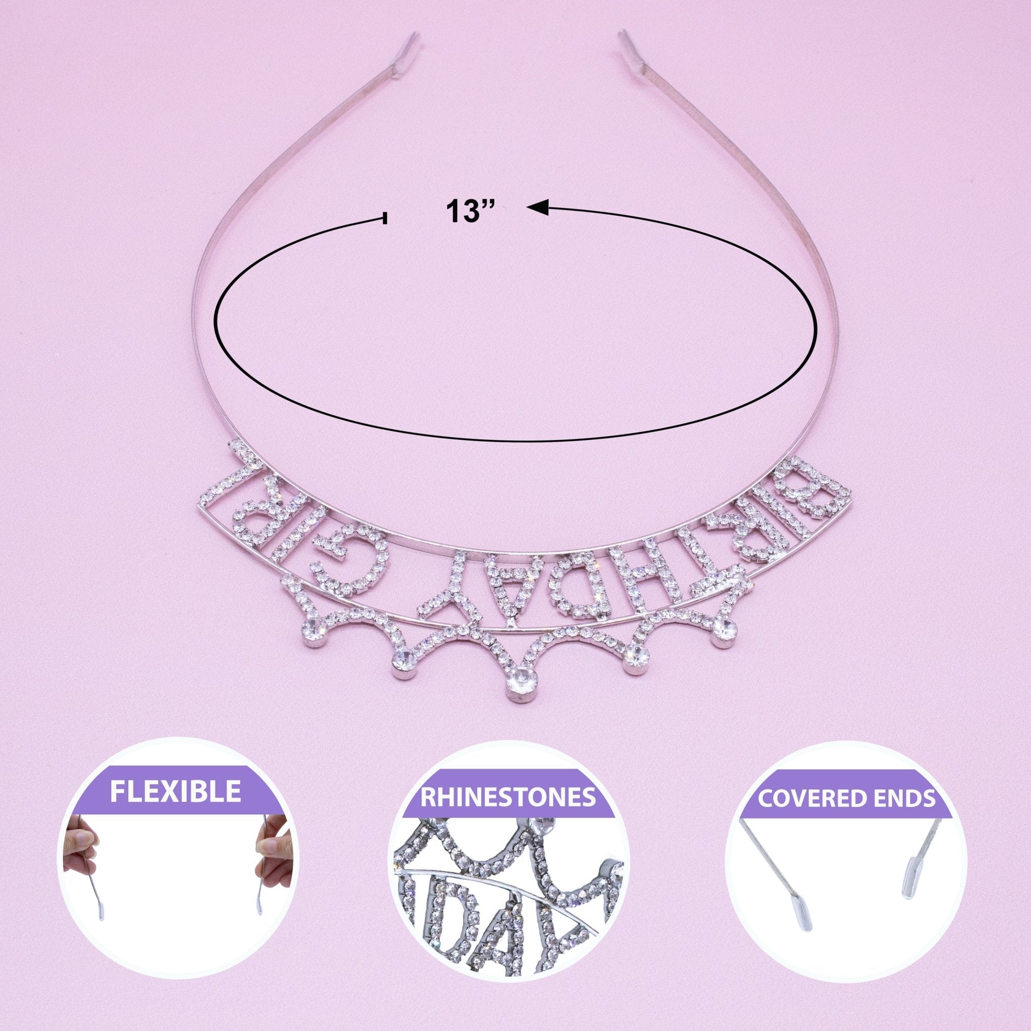 Birthday Girl Rhinestone Crown Headband - FROG SAC