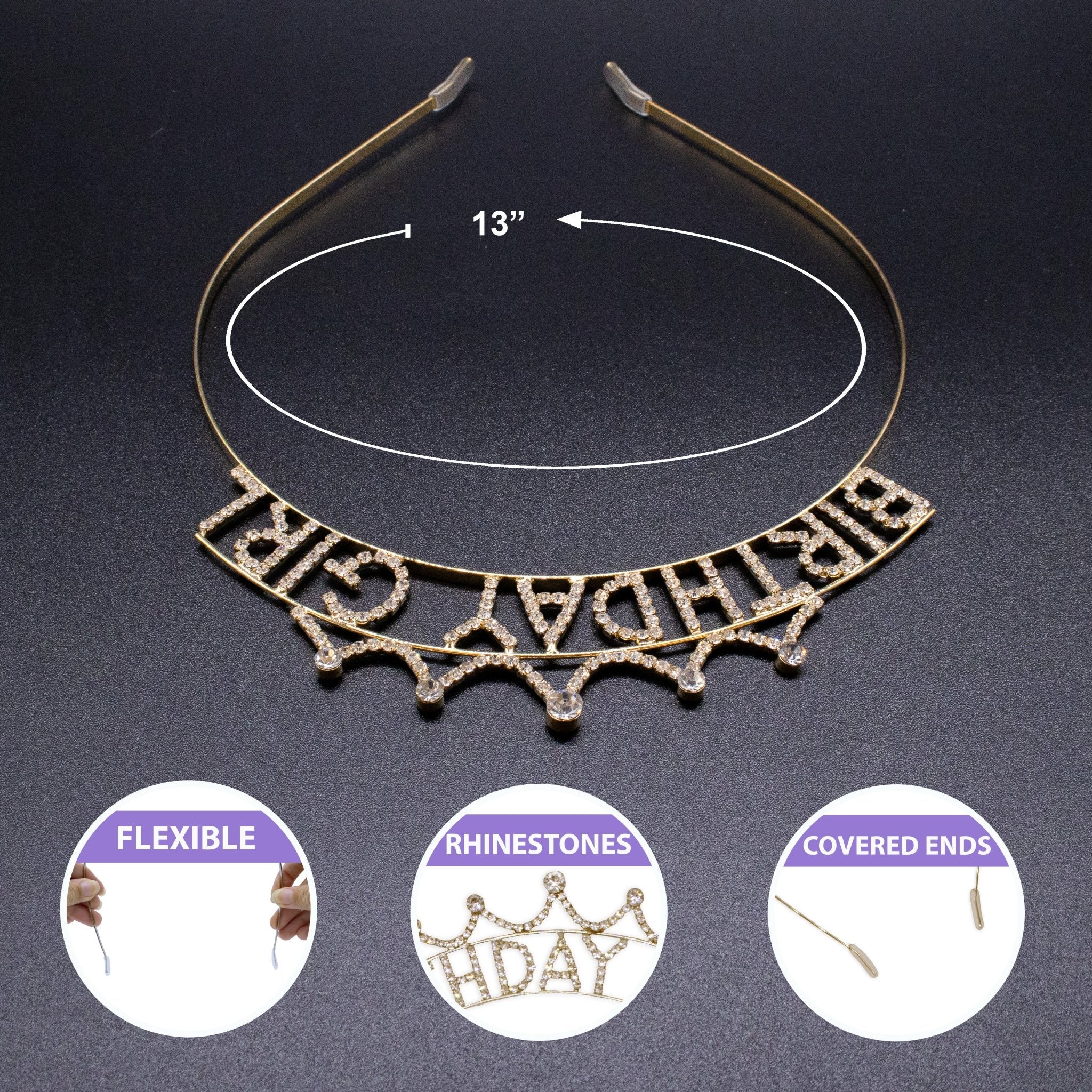 Birthday Girl Rhinestone Tiara Headband - FROG SAC