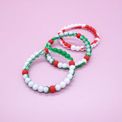 Christmas Beaded Bubble Bracelets - 6 Pack - FROG SAC