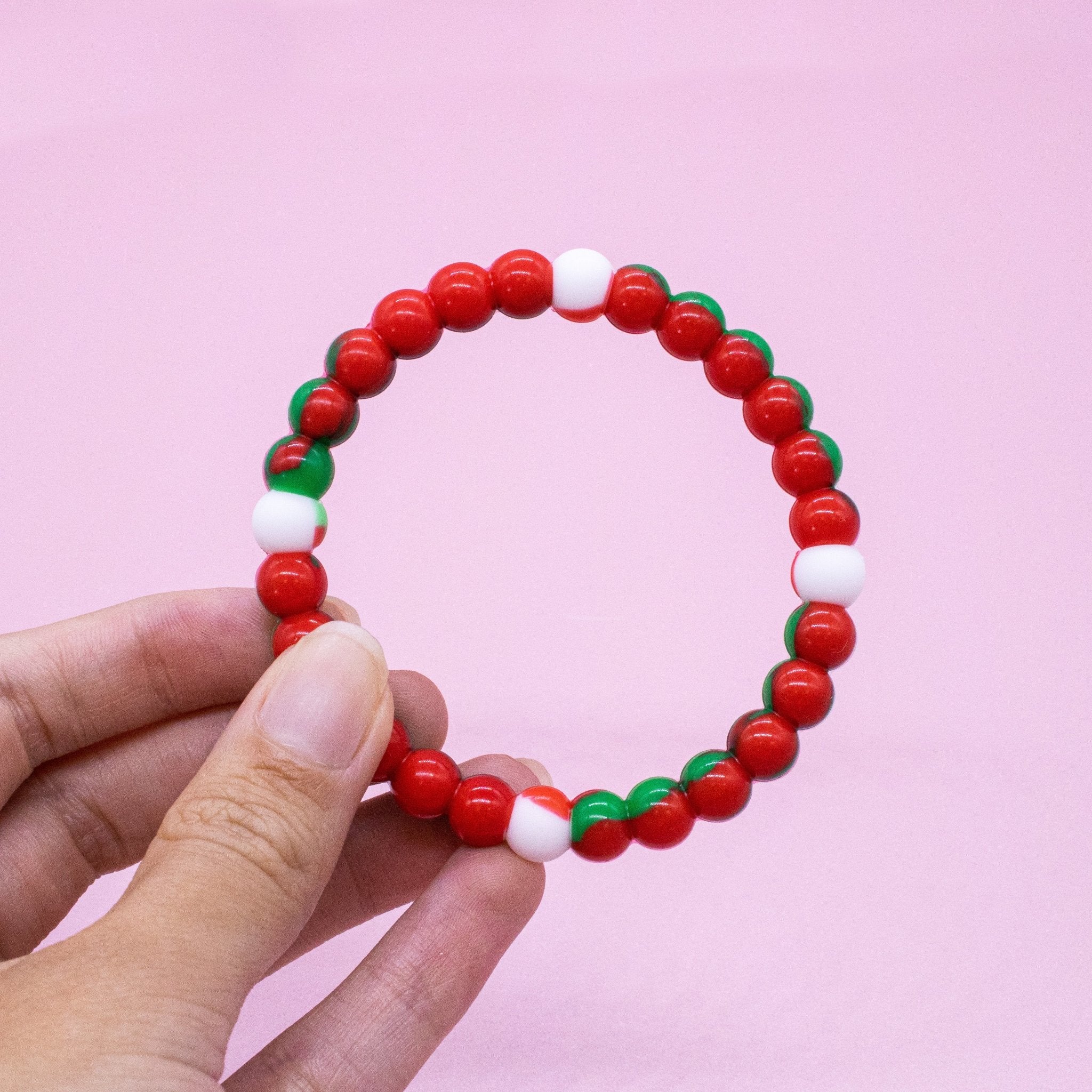 Christmas Beaded Bubble Bracelets - 6 Pack - FROG SAC
