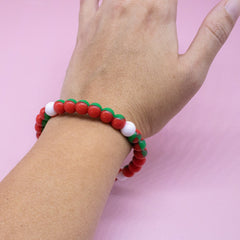 Christmas Beaded Bubble Bracelets - 6 Pack - FROG SAC