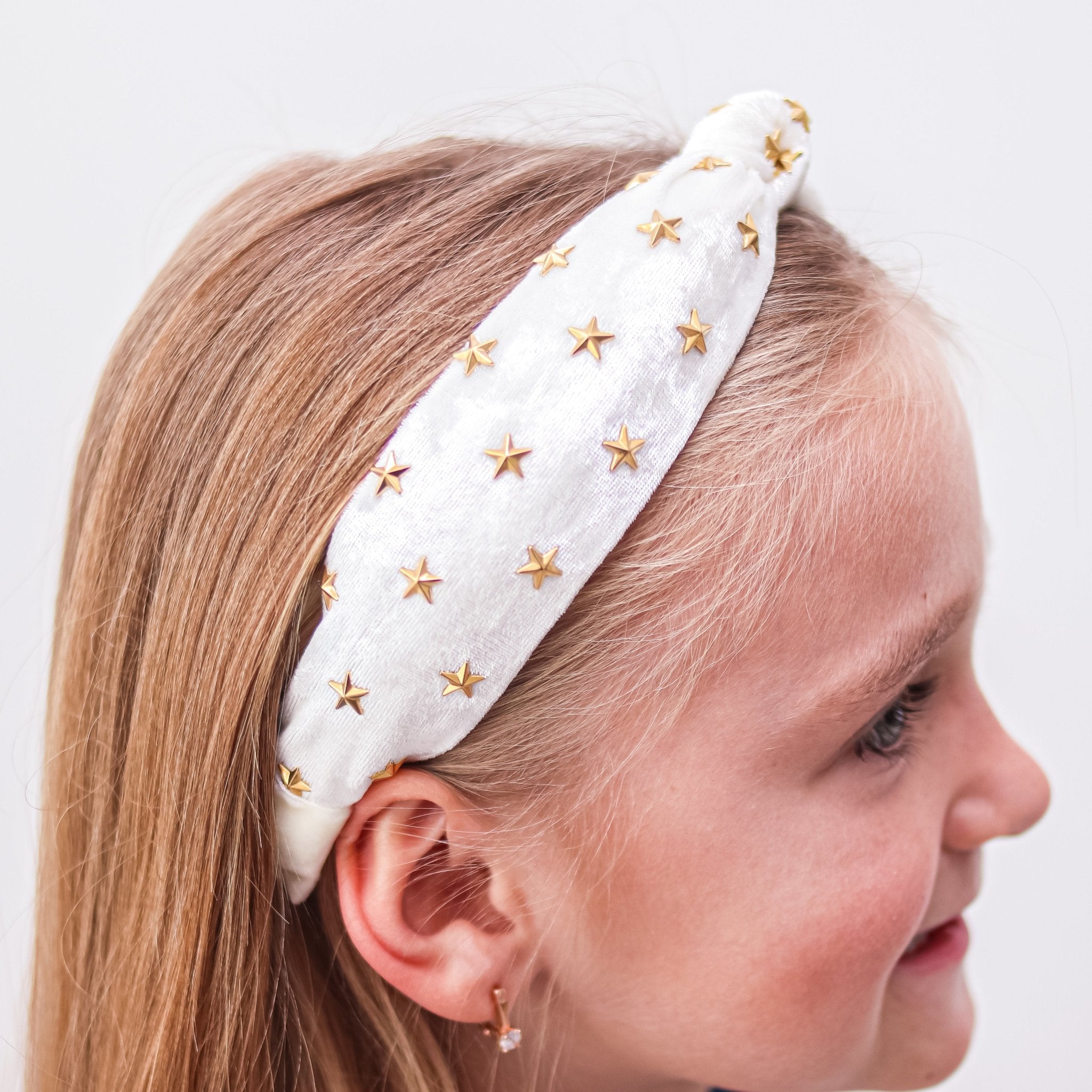 Crushed Velvet Knot Studded Star Headband - FROG SAC
