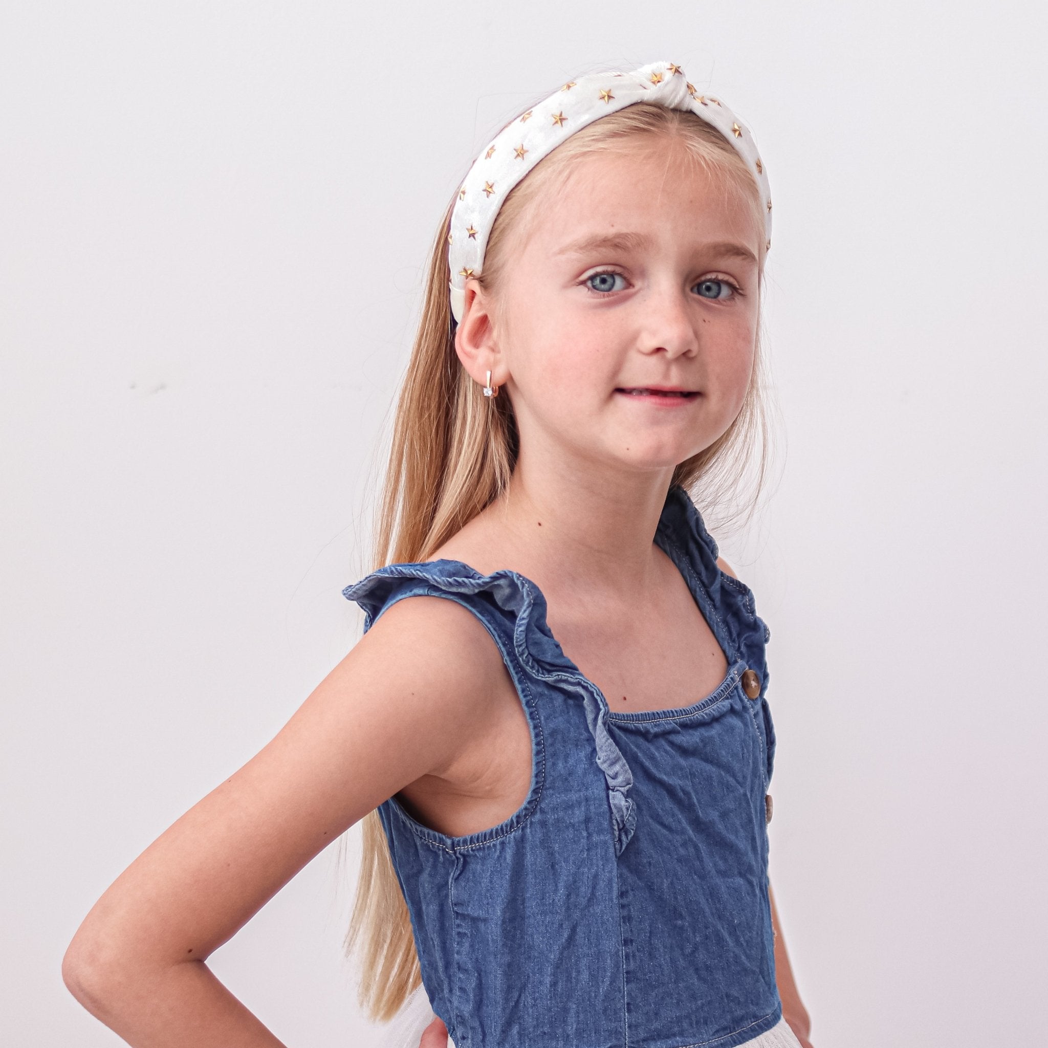 Crushed Velvet Knot Studded Star Headband - FROG SAC