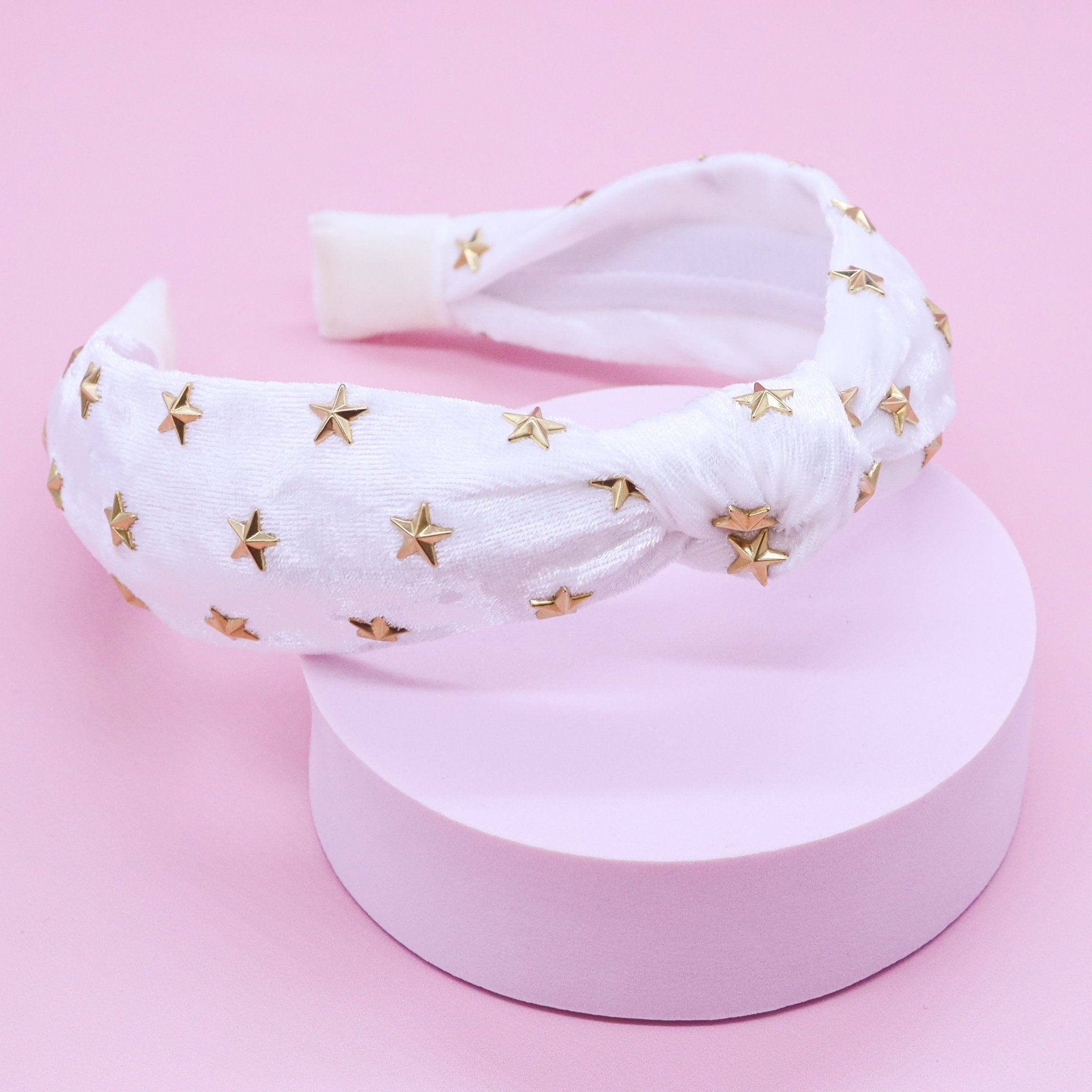 Crushed Velvet Knot Studded Star Headband - FROG SAC