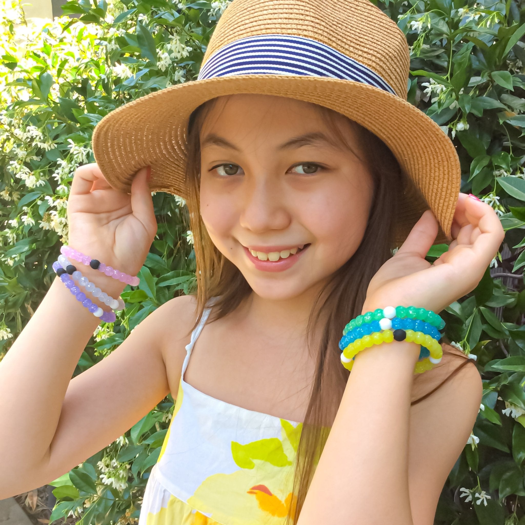 Glitter Beaded Bubble Bracelets - 6 Pack - FROG SAC