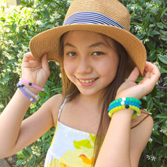 Glitter Beaded Bubble Bracelets - 6 Pack - FROG SAC