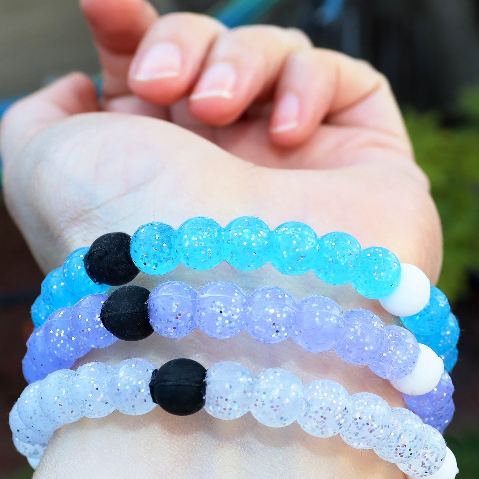 Glitter Beaded Bubble Bracelets - 6 Pack - FROG SAC