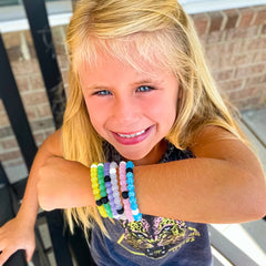 Glitter Beaded Bubble Bracelets - 6 Pack - FROG SAC